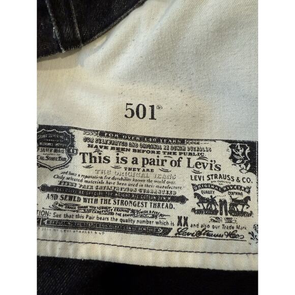 Levis 501 Jeans 40x30 Black Original Straight Leg Button Fly Mens Vintage - Picture 6 of 10